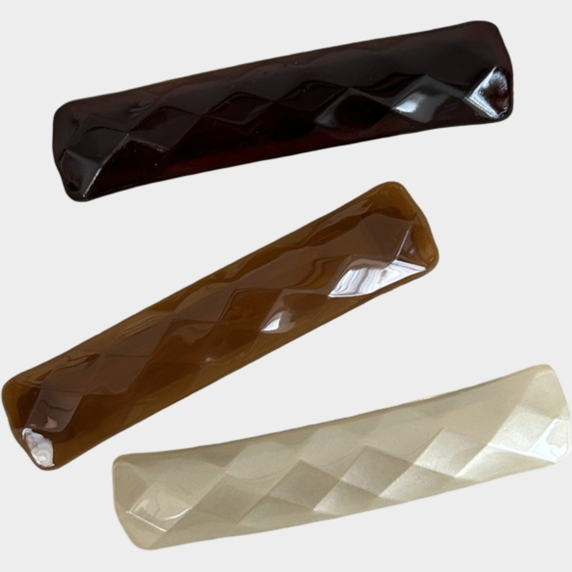 Anna-Kaci Womens Geometric Textured Hair Barrette Clips 3 Pack Same Color Set