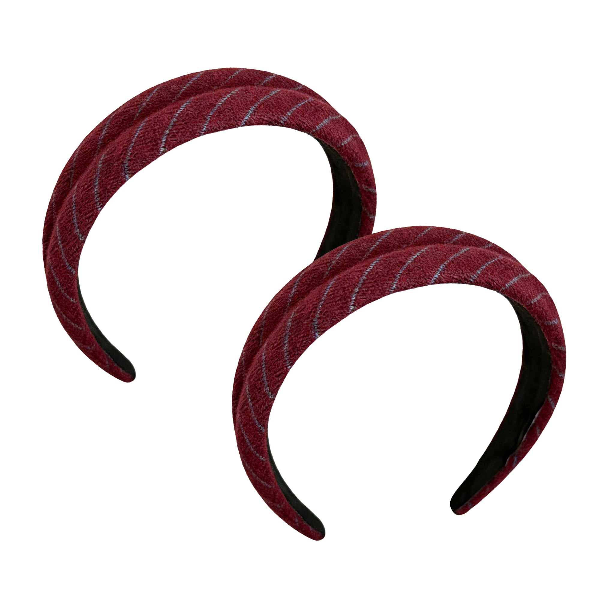 Anna-Kaci Womens Wide Twill Fabric Headbands Two Pack Soft Padded Stripe Design Everyday Hair Accessories
