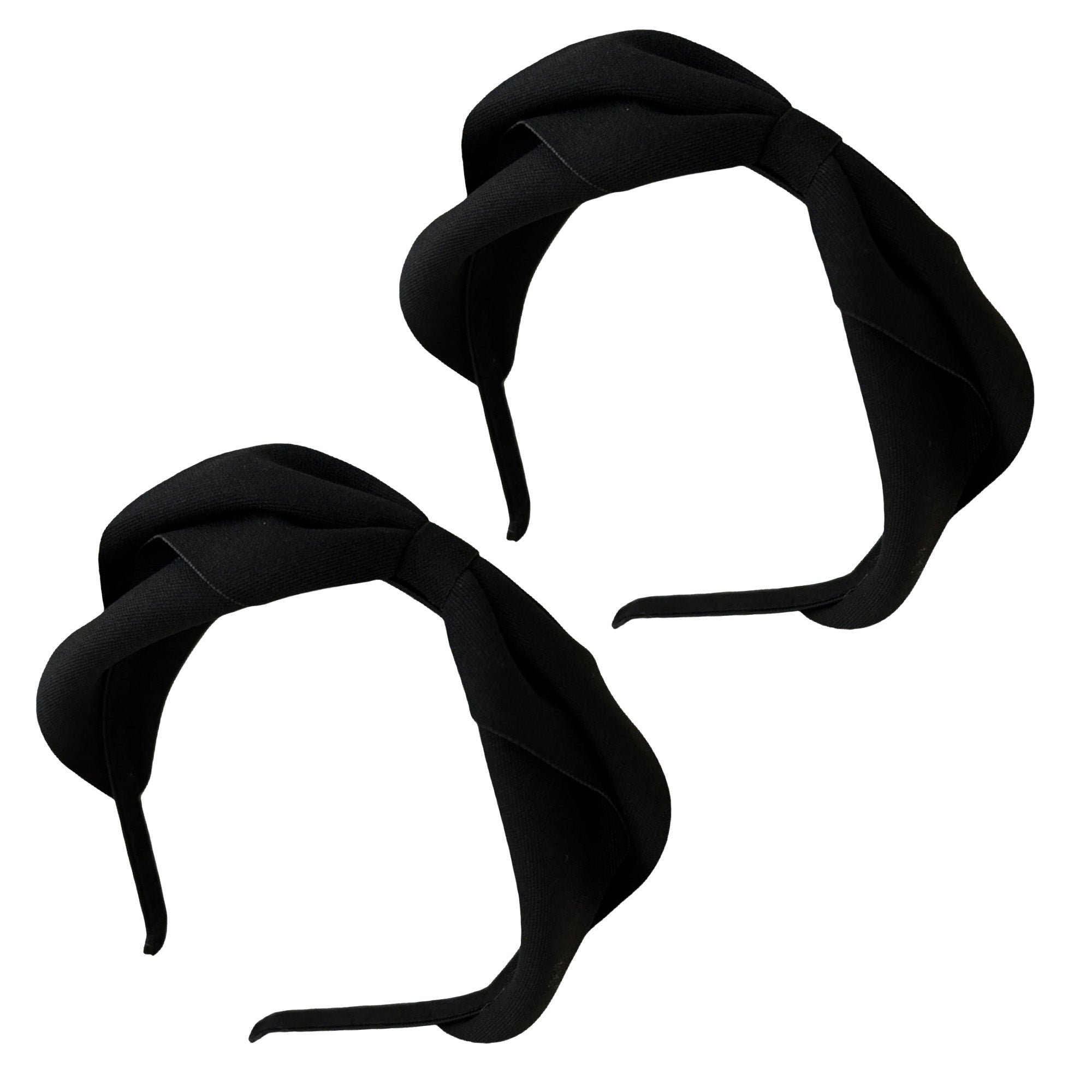 Anna-Kaci Womens Fabric Bow Headbands Two Pack Soft Structured Headband Set