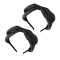 Anna-Kaci Womens Fabric Bow Headbands Two Pack Soft Structured Headband Set