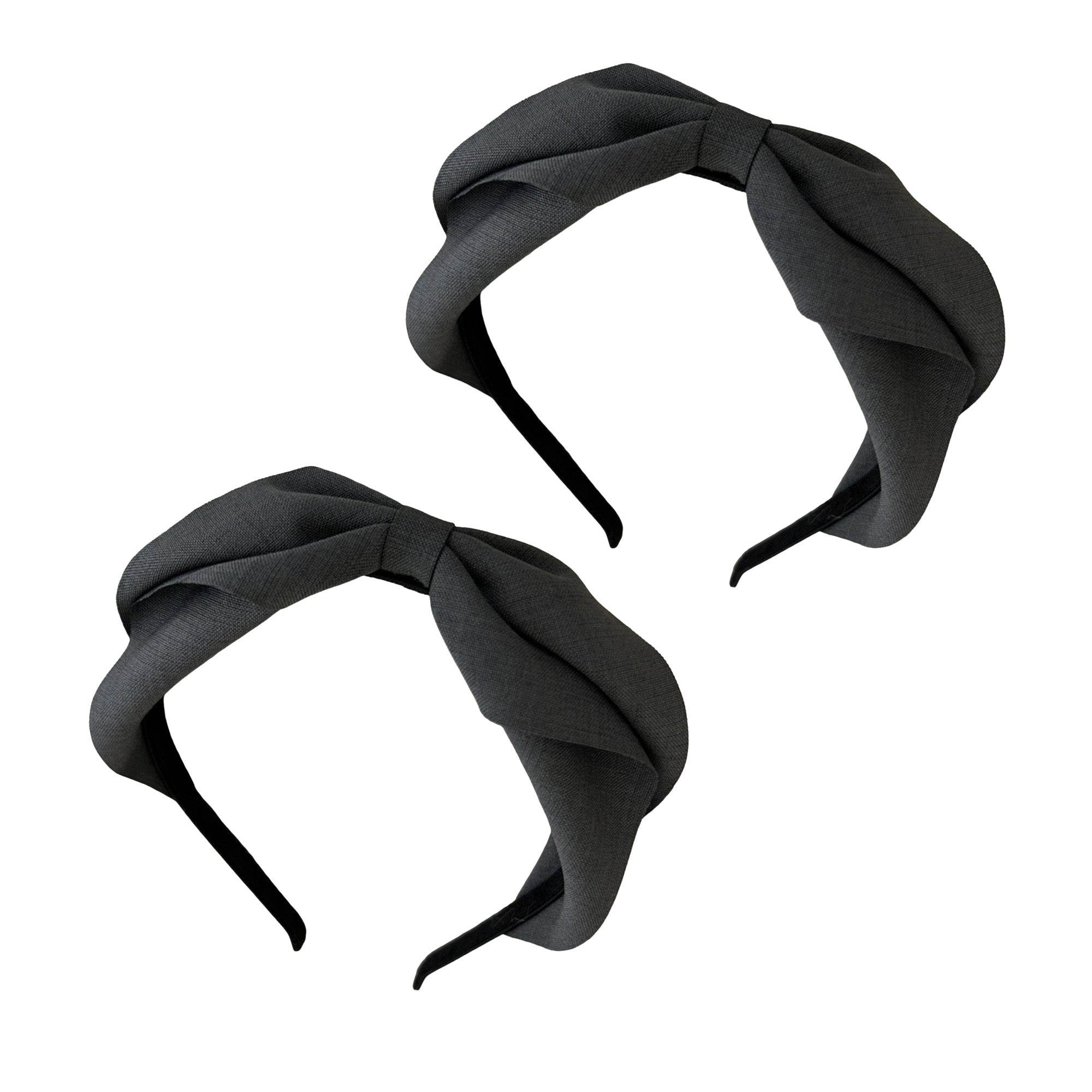 Anna-Kaci Womens Fabric Bow Headbands Two Pack Soft Structured Headband Set