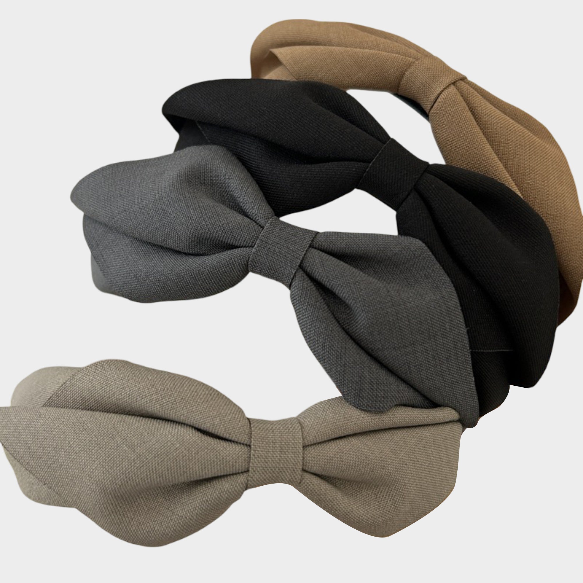 Anna-Kaci Womens Fabric Bow Headbands Two Pack Soft Structured Headband Set