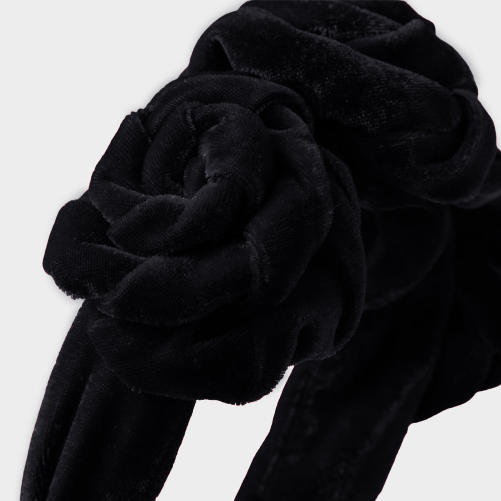 Anna-Kaci Velvet Rose Flower Padded Headband Soft Fabric Statement Hair Accessory