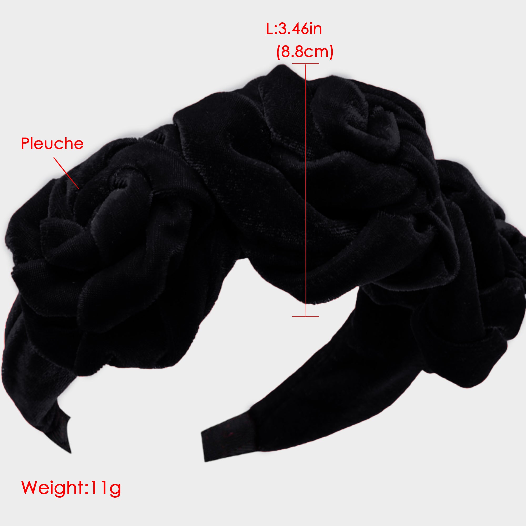Anna-Kaci Velvet Rose Flower Padded Headband Soft Fabric Statement Hair Accessory