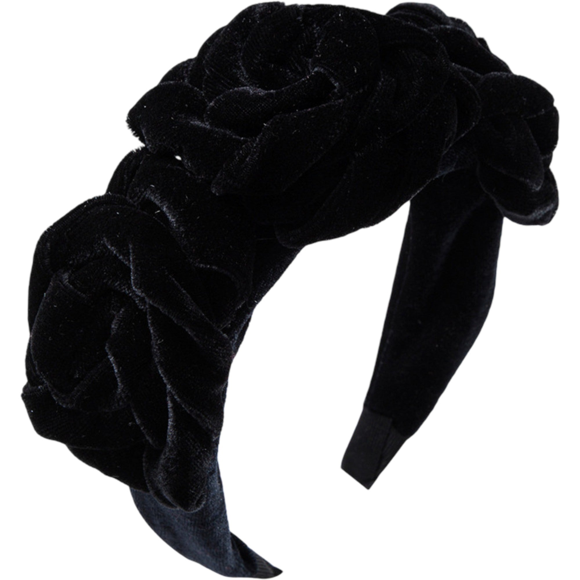 Anna-Kaci Velvet Rose Flower Padded Headband Soft Fabric Statement Hair Accessory