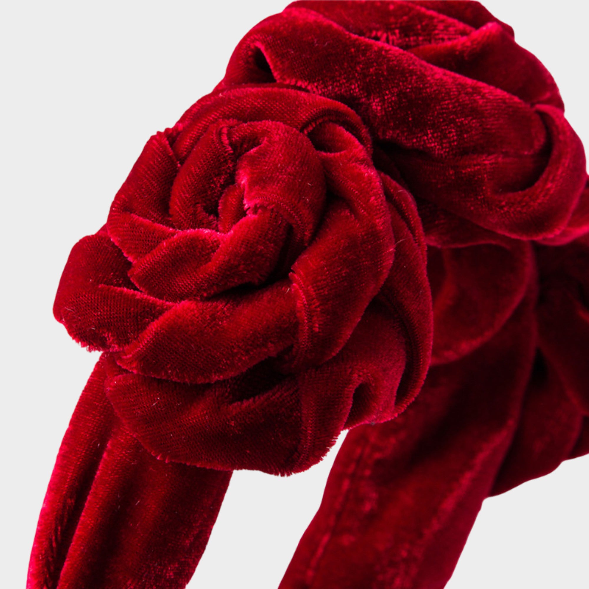 Anna-Kaci Velvet Rose Flower Padded Headband Soft Fabric Statement Hair Accessory