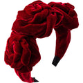 Anna-Kaci Velvet Rose Flower Padded Headband Soft Fabric Statement Hair Accessory