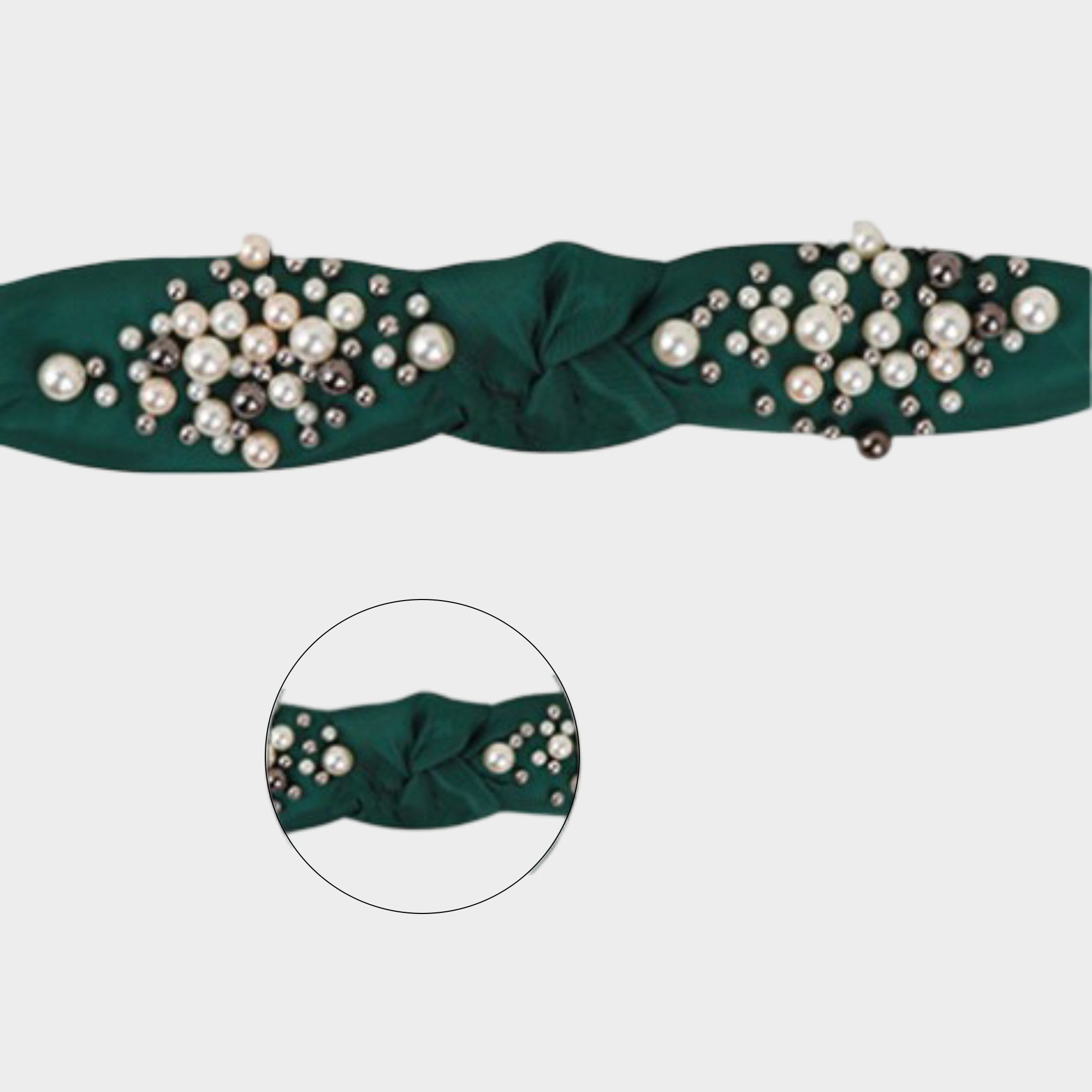 Anna-Kaci Womens Pearl Embellished Knotted Fabric Headband Comfortable Wide Fit