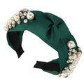 Anna-Kaci Womens Pearl Embellished Knotted Fabric Headband Comfortable Wide Fit