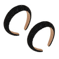 Anna-Kaci Womens Rhinestone Padded Headbands Two Pack Wide Sparkle Hair Accessories