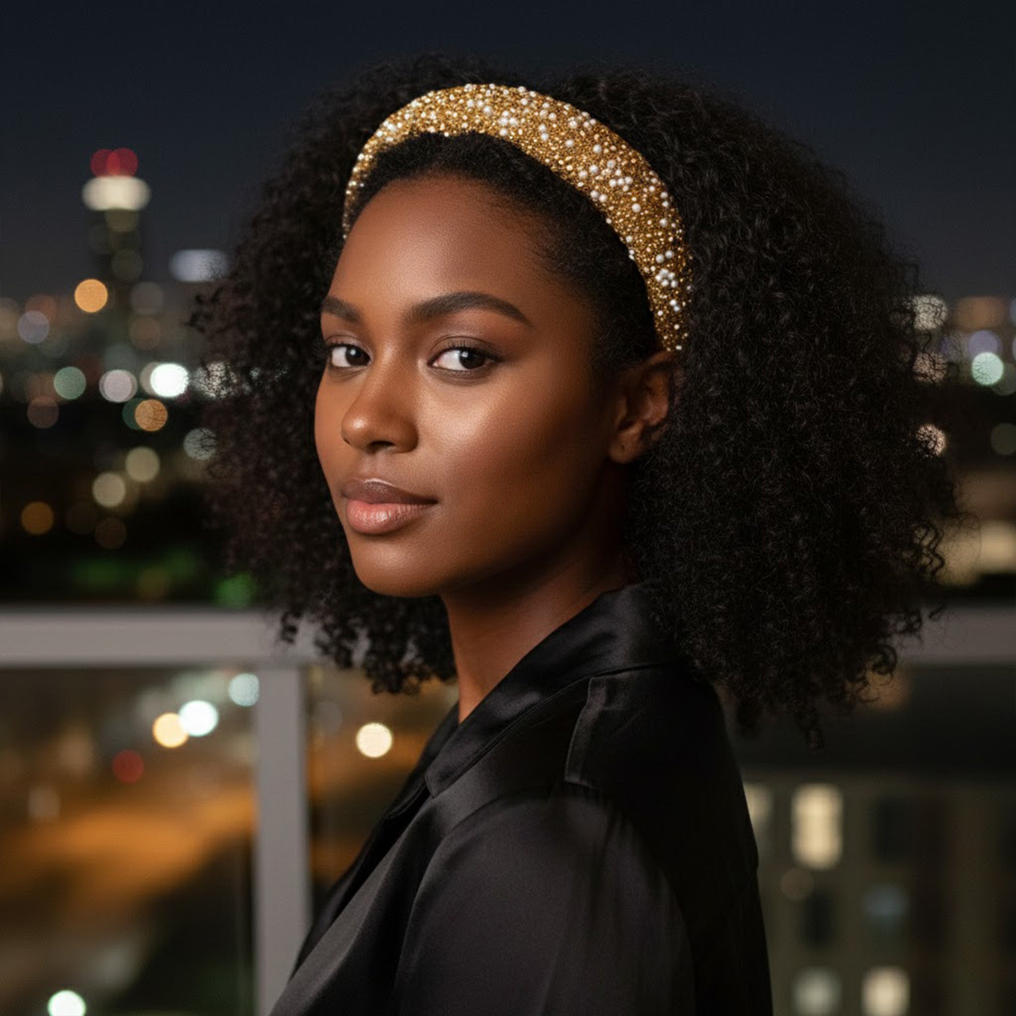 Anna-Kaci Womens Rhinestone Padded Headbands Two Pack Wide Sparkle Hair Accessories