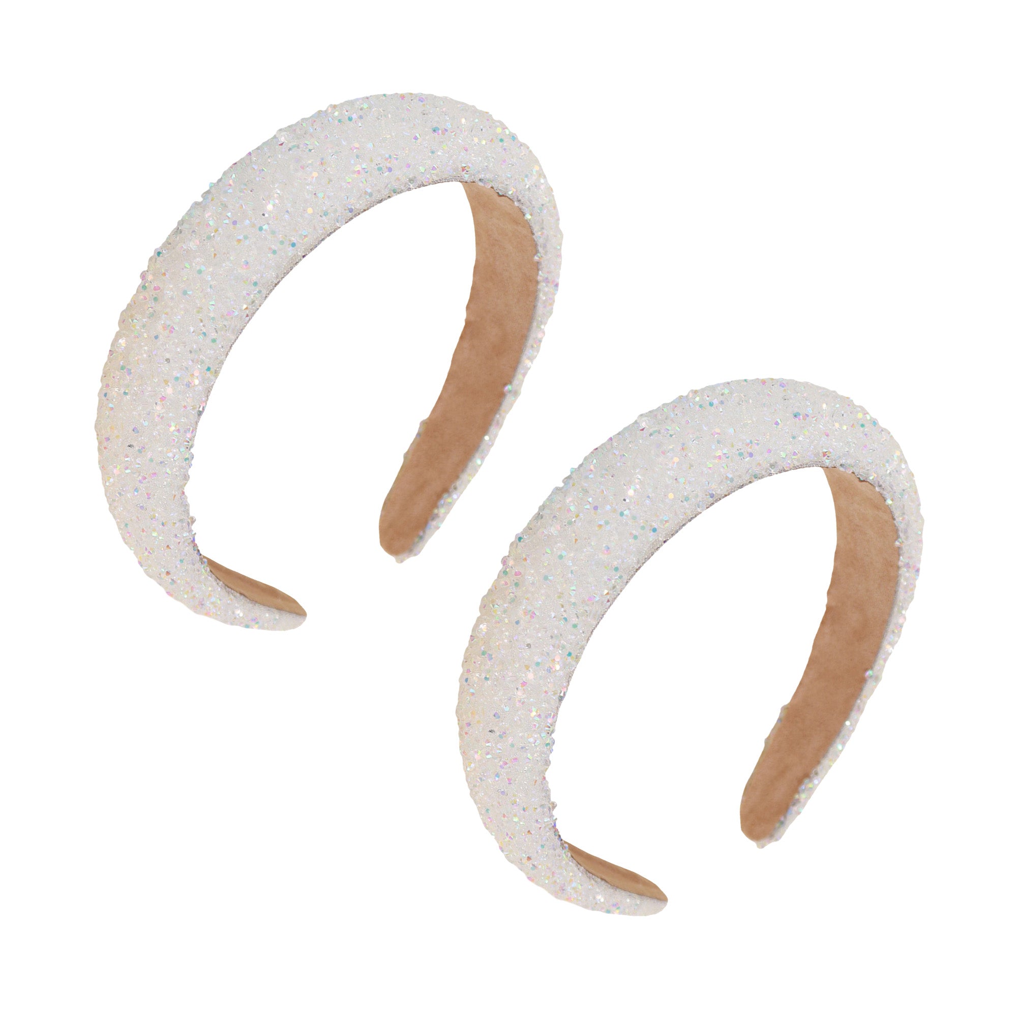 Anna-Kaci Womens Rhinestone Padded Headbands Two Pack Wide Sparkle Hair Accessories