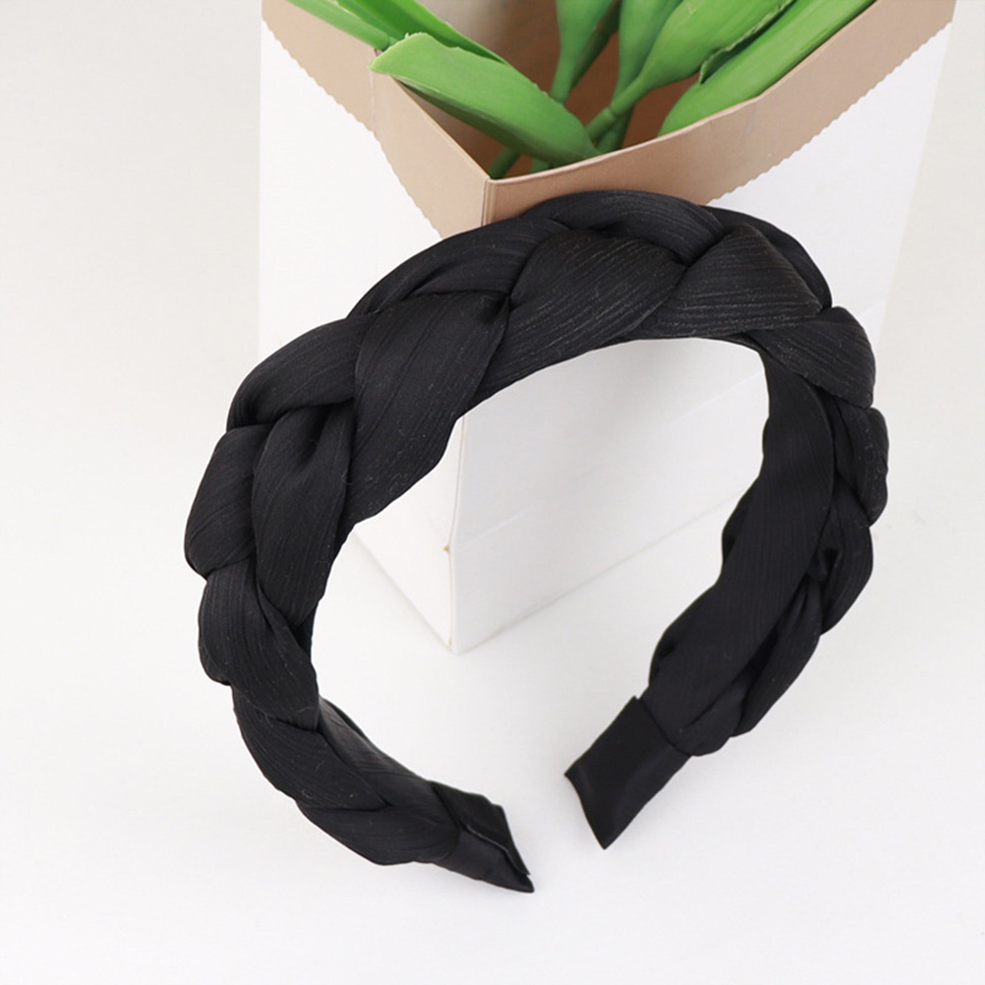 Anna-Kaci Braided Fabric Headband 2 Pack Wide Comfort Fit Soft Woven Hair Accessories