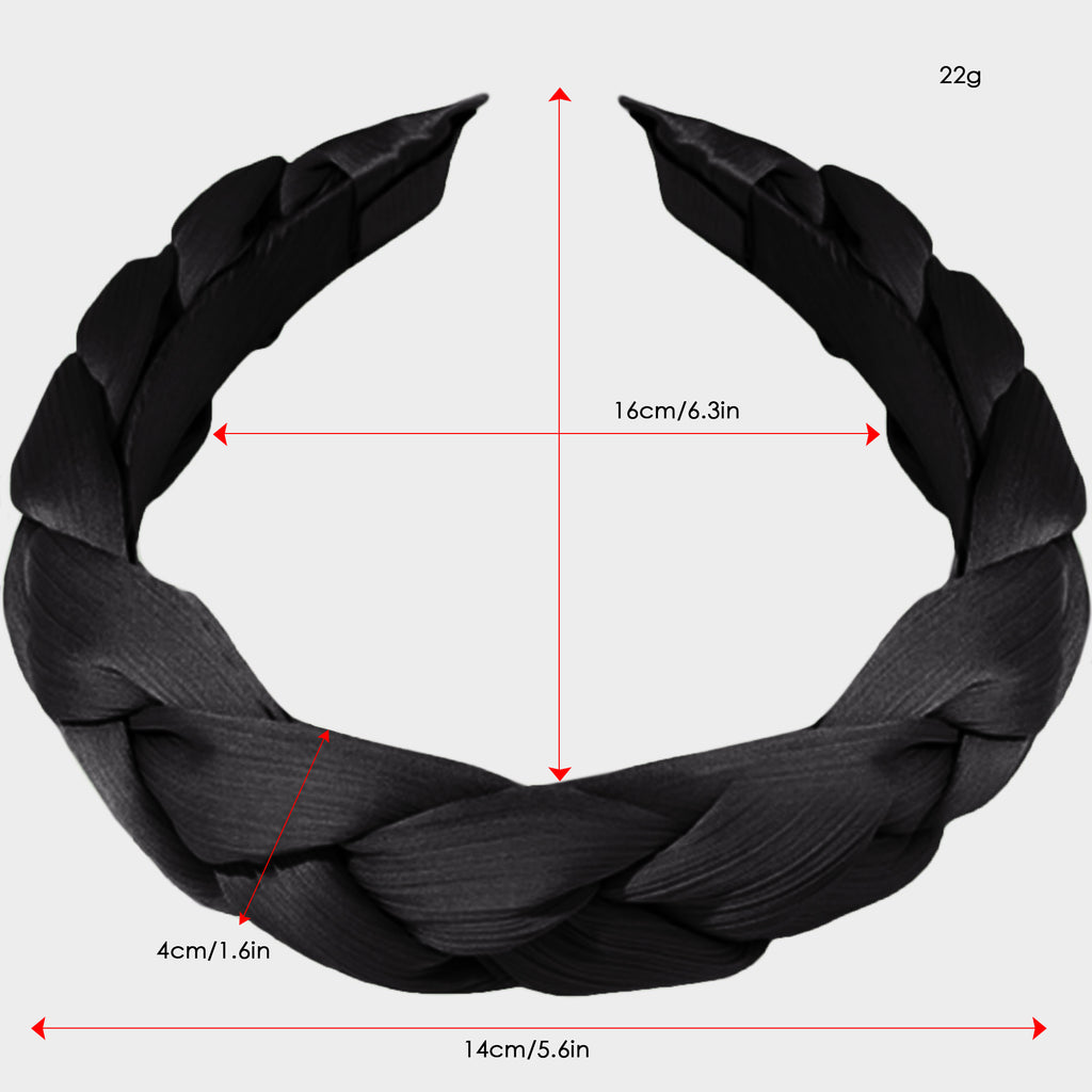 Anna-Kaci Braided Fabric Headband 2 Pack Wide Comfort Fit Soft Woven Hair Accessories