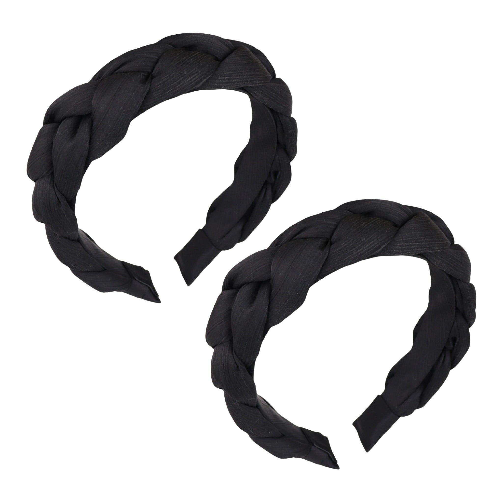 Anna-Kaci Braided Fabric Headband 2 Pack Wide Comfort Fit Soft Woven Hair Accessories