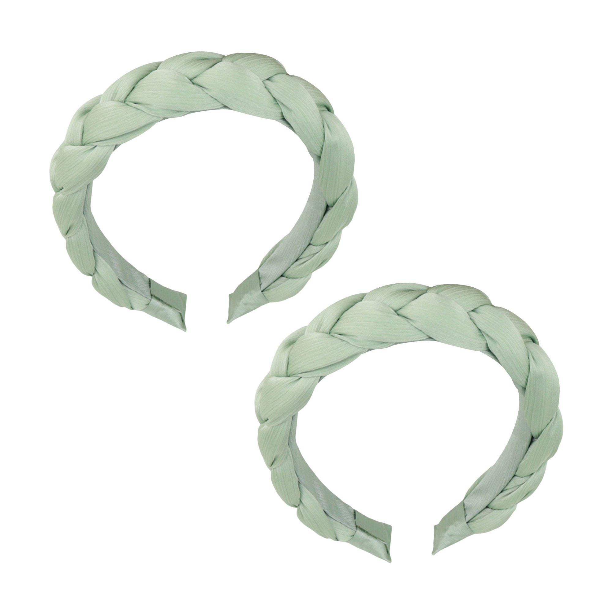 Anna-Kaci Braided Fabric Headband 2 Pack Wide Comfort Fit Soft Woven Hair Accessories