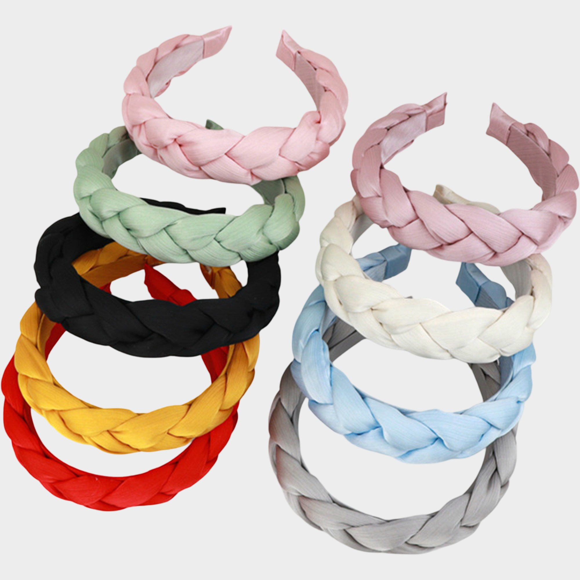 Anna-Kaci Braided Fabric Headband 2 Pack Wide Comfort Fit Soft Woven Hair Accessories