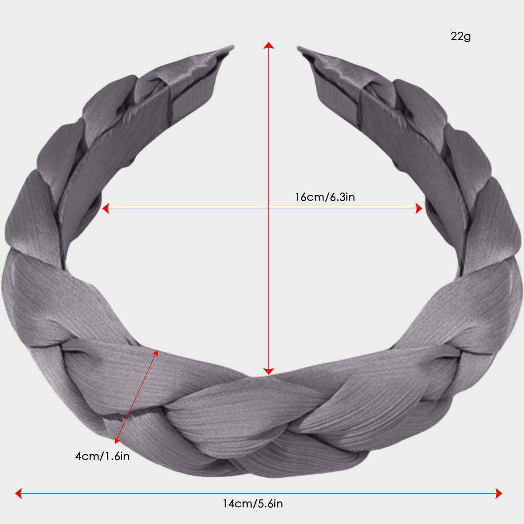 Anna-Kaci Braided Fabric Headband 2 Pack Wide Comfort Fit Soft Woven Hair Accessories