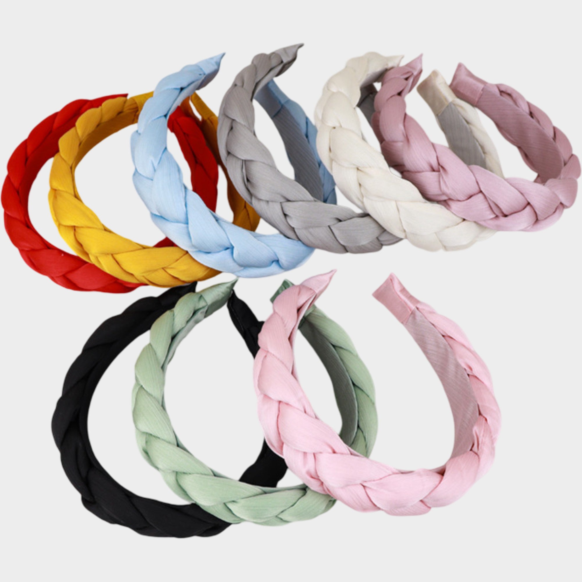 Anna-Kaci Braided Fabric Headband 2 Pack Wide Comfort Fit Soft Woven Hair Accessories