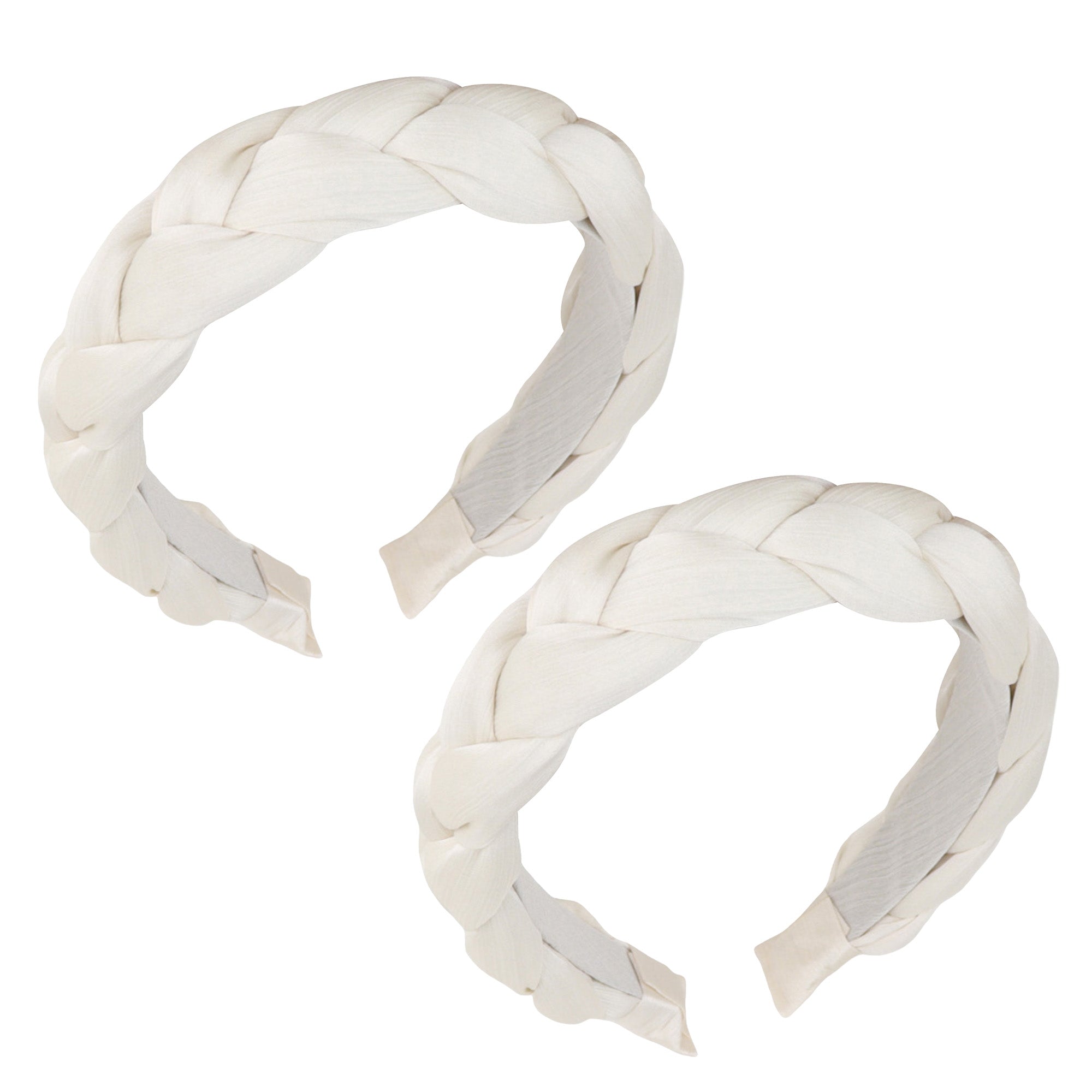 Anna-Kaci Braided Fabric Headband 2 Pack Wide Comfort Fit Soft Woven Hair Accessories