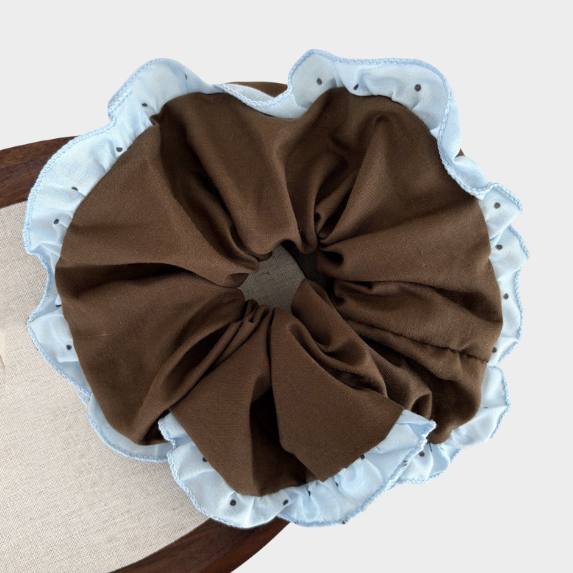Anna-Kaci Womens Large Fabric Hair Scrunchies 3 Pack Soft Ruffled Elastic Hair Ties