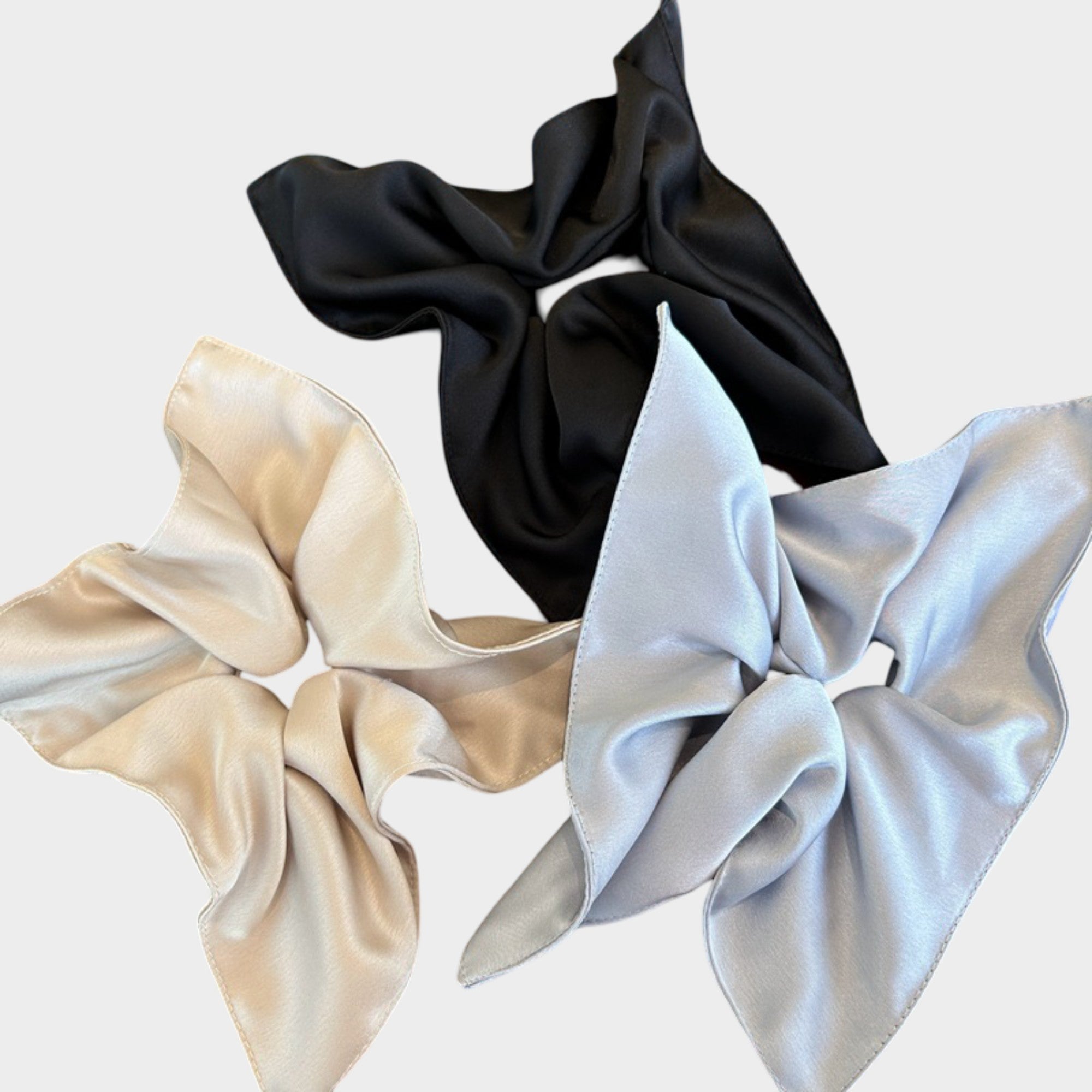 Anna-Kaci 2 Pack Satin Scrunchies Soft Hair Ties with Elegant Finish