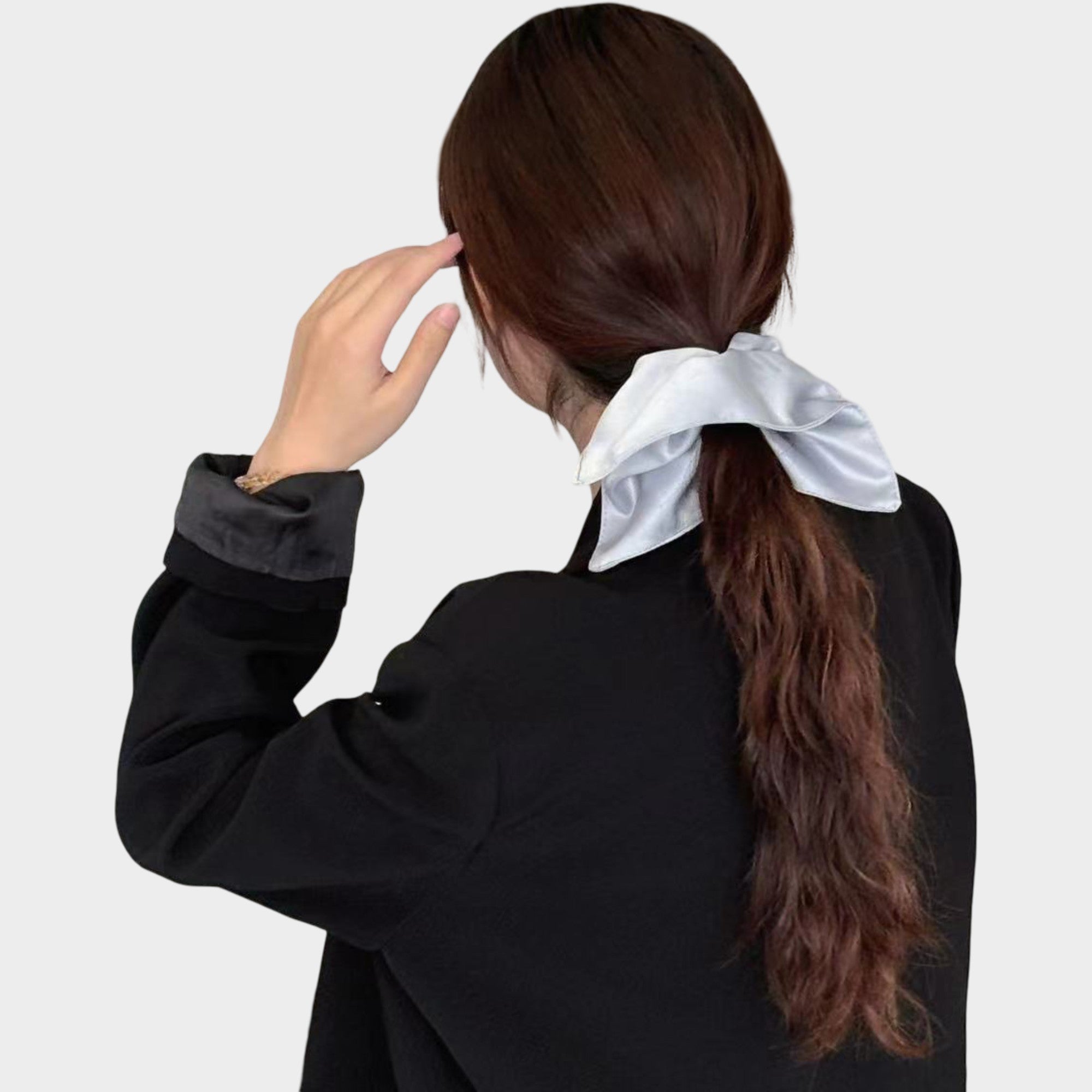 Anna-Kaci 2 Pack Satin Scrunchies Soft Hair Ties with Elegant Finish