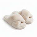 Anna-Kaci Lounge Women's Plush Crisscross Valentine Slide House Slippers with Quilted Cushioned Footbed