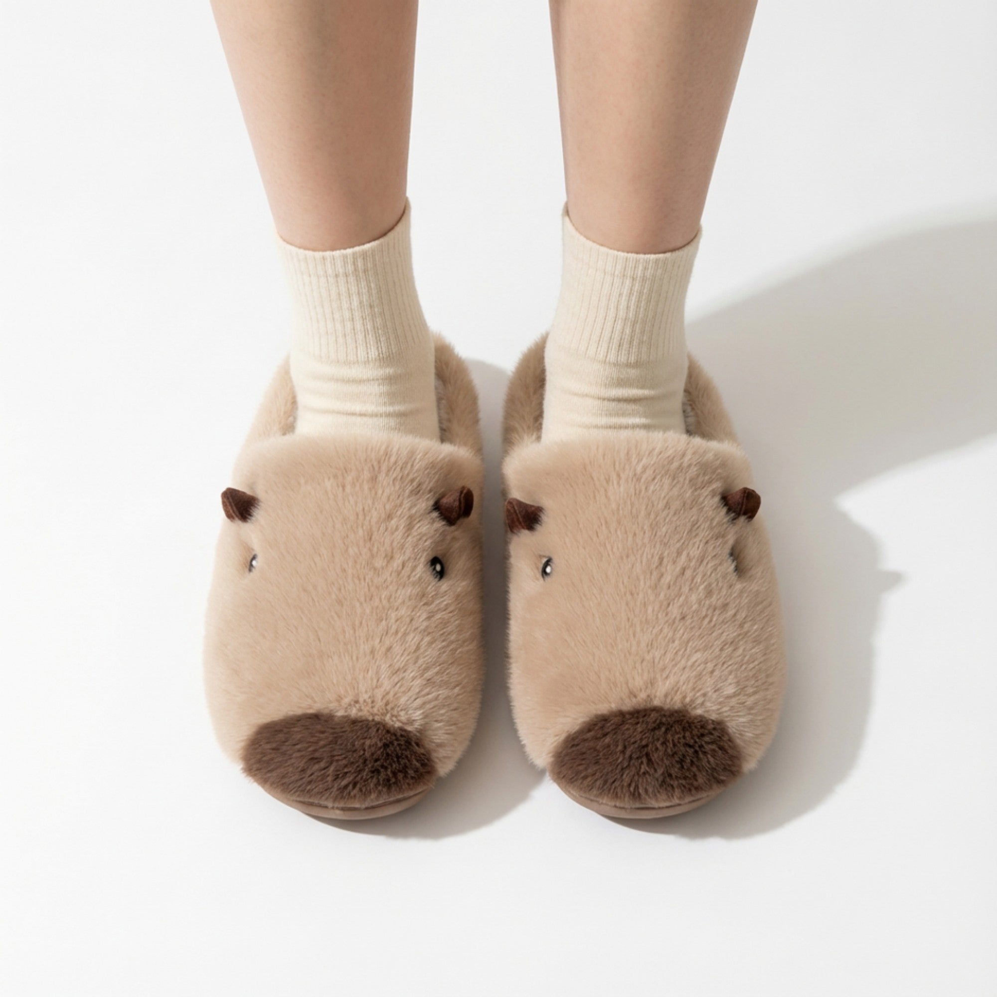 Anna-Kaci Lounge Women's Plush Animal Slide House Slippers with Soft Sculpted Design and Cushioned Footbed