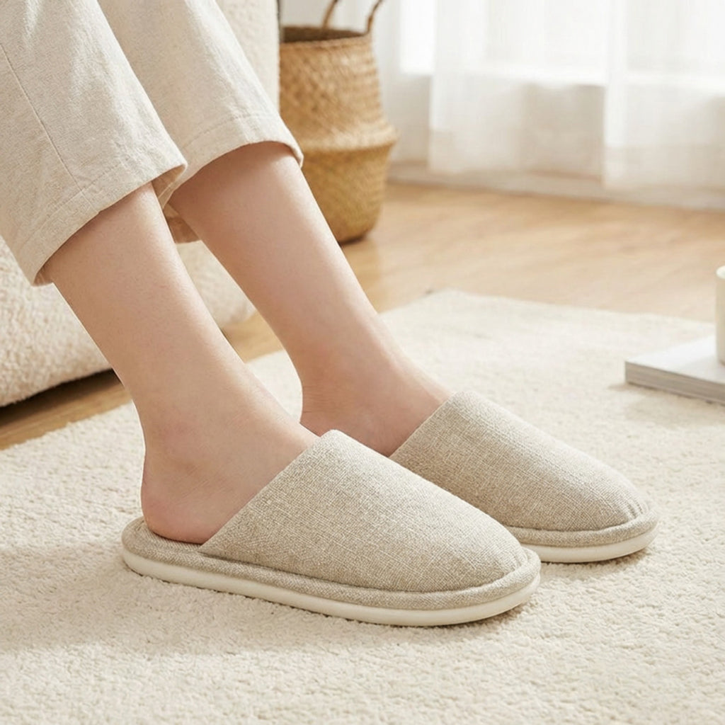 Anna-Kaci Lounge Women's Closed Toe Slide House Slippers with Woven Texture Upper and Cushioned Footbed