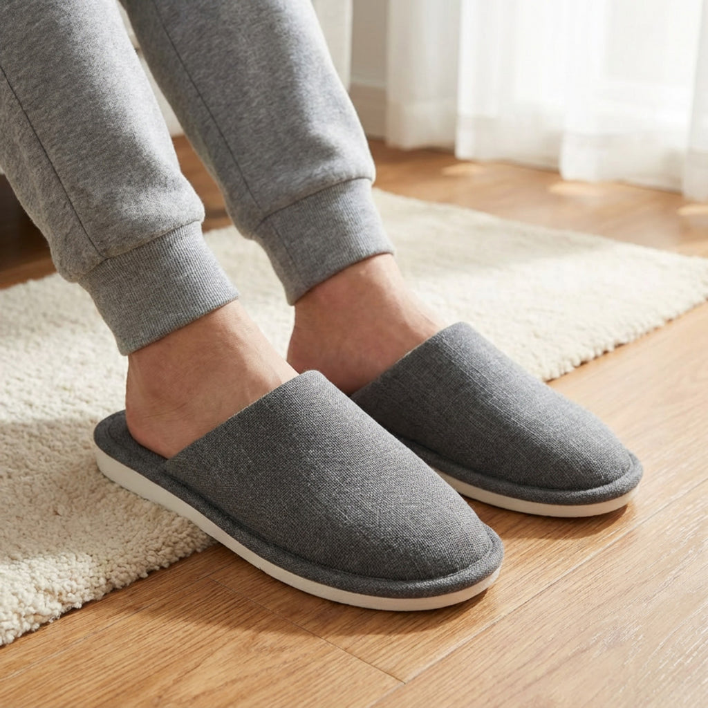 Anna-Kaci Lounge Women's Closed Toe Slide House Slippers with Woven Texture Upper and Cushioned Footbed