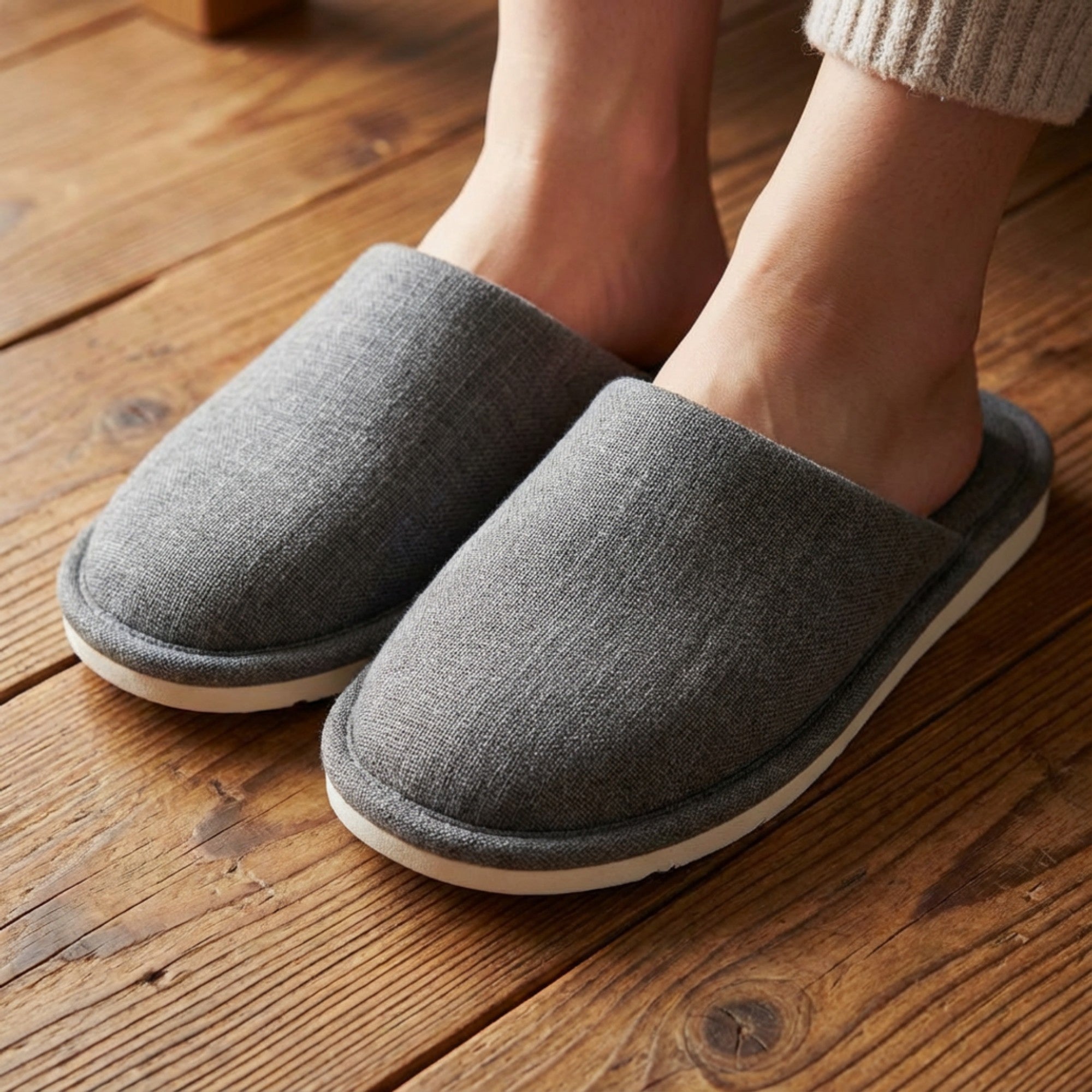 Anna-Kaci Lounge Women's Closed Toe Slide House Slippers with Woven Texture Upper and Cushioned Footbed