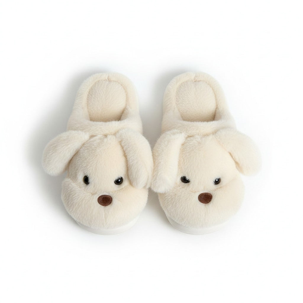 Anna-Kaci Lounge Women's Plush Dog Mule House Slippers with Soft Sculpted Face and Cushioned Sole