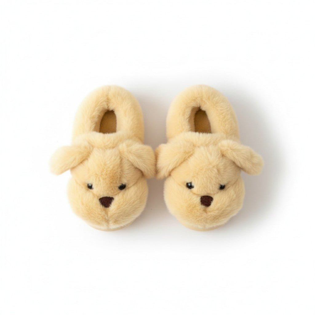 Anna-Kaci Lounge Women's Plush Dog Mule House Slippers with Soft Sculpted Face and Cushioned Sole