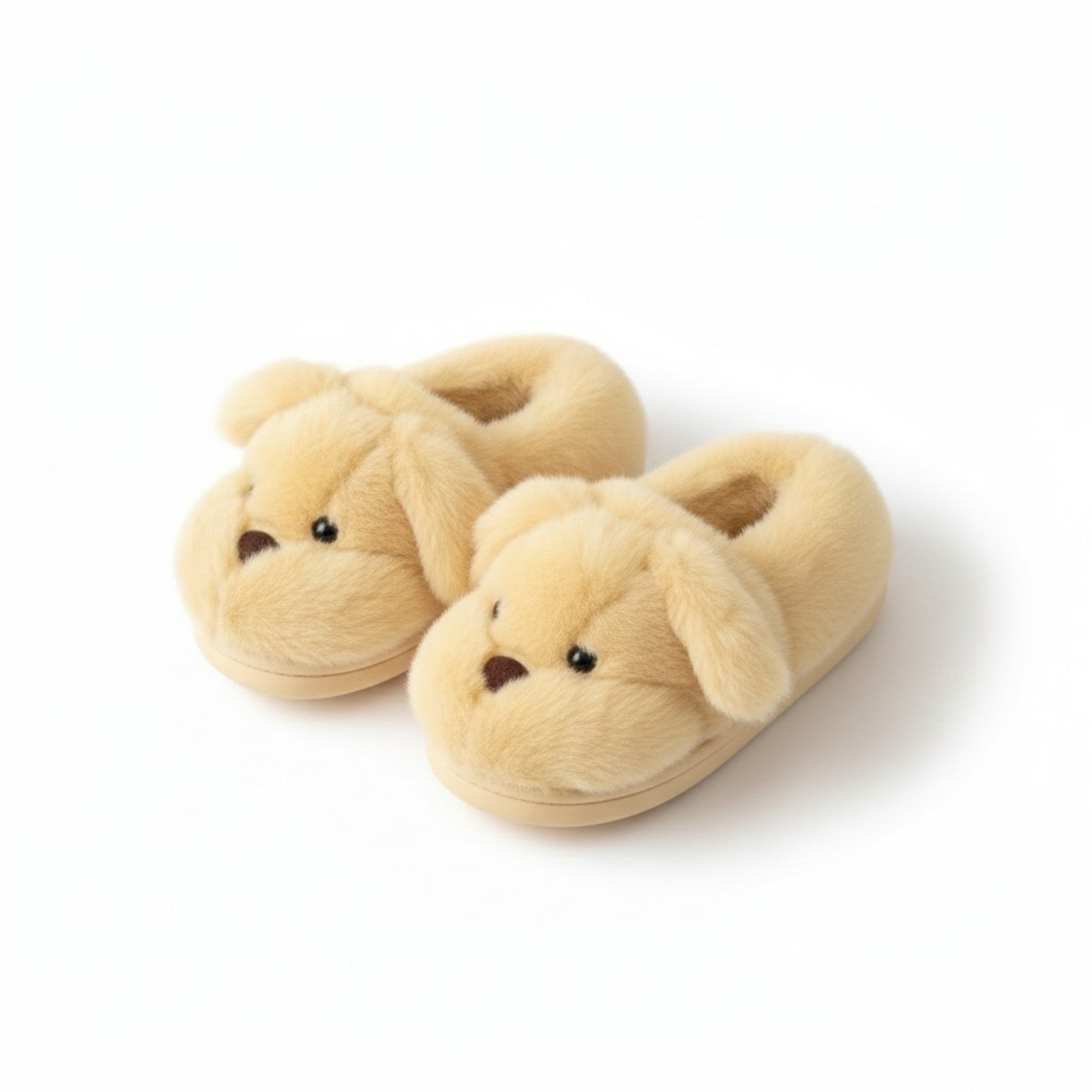 Anna-Kaci Lounge Women's Plush Dog Mule House Slippers with Soft Sculpted Face and Cushioned Sole
