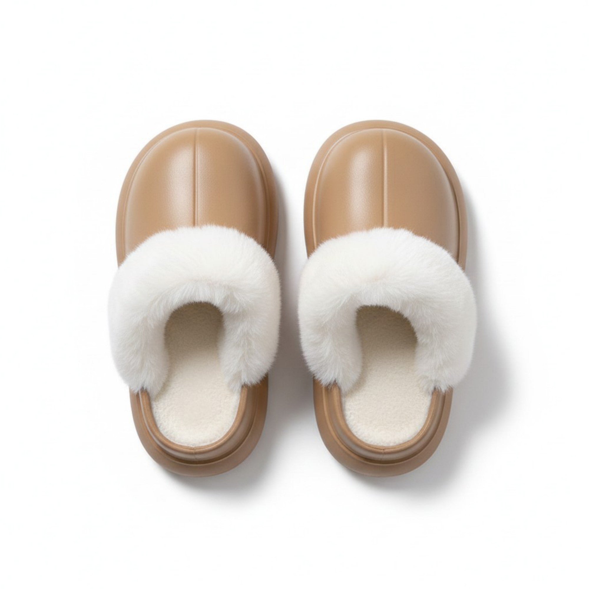 Anna-Kaci Lounge Women's Closed Toe Mule House Slippers with Smooth Upper and Plush Faux Shearling Trim