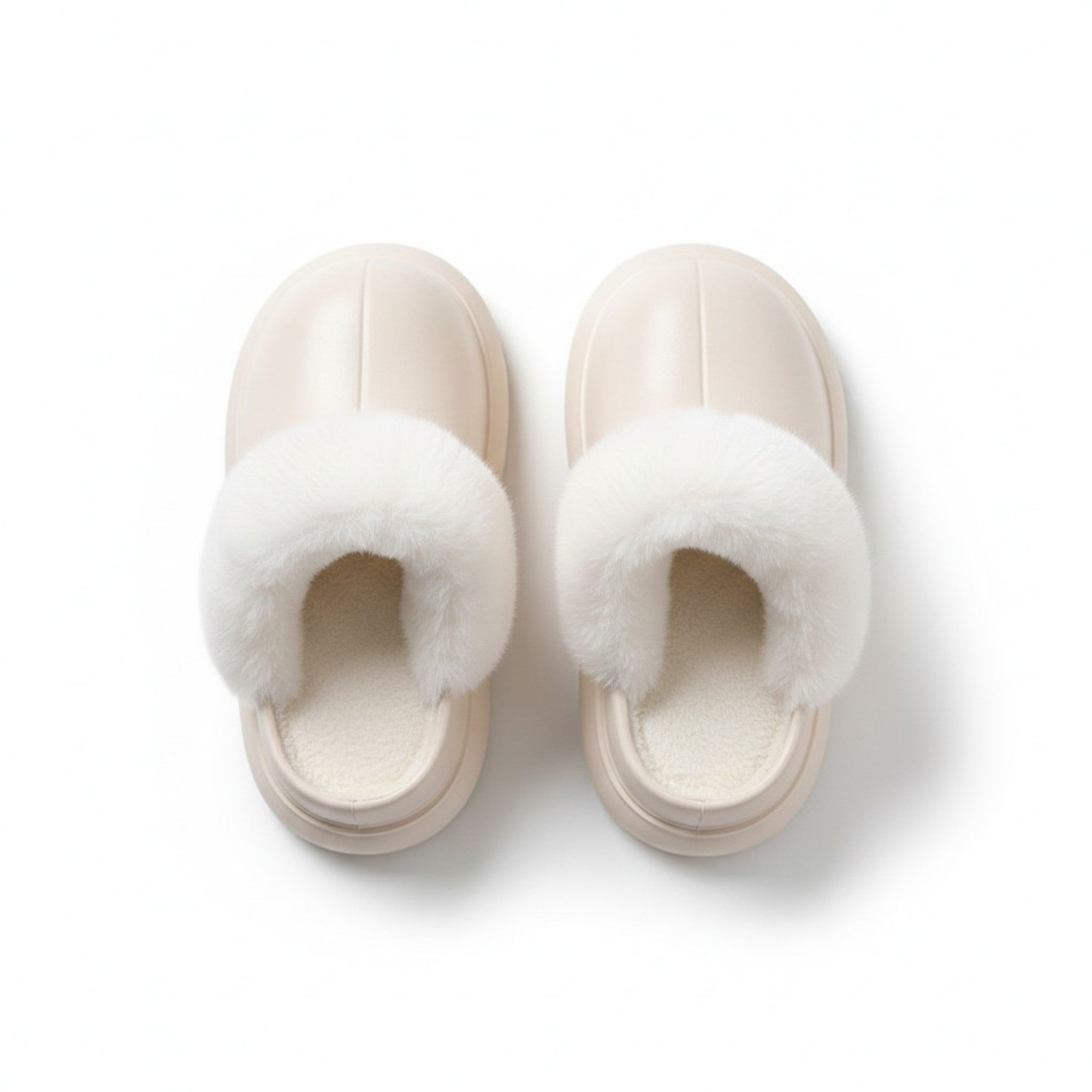 Anna-Kaci Lounge Women's Closed Toe Mule House Slippers with Smooth Upper and Plush Faux Shearling Trim