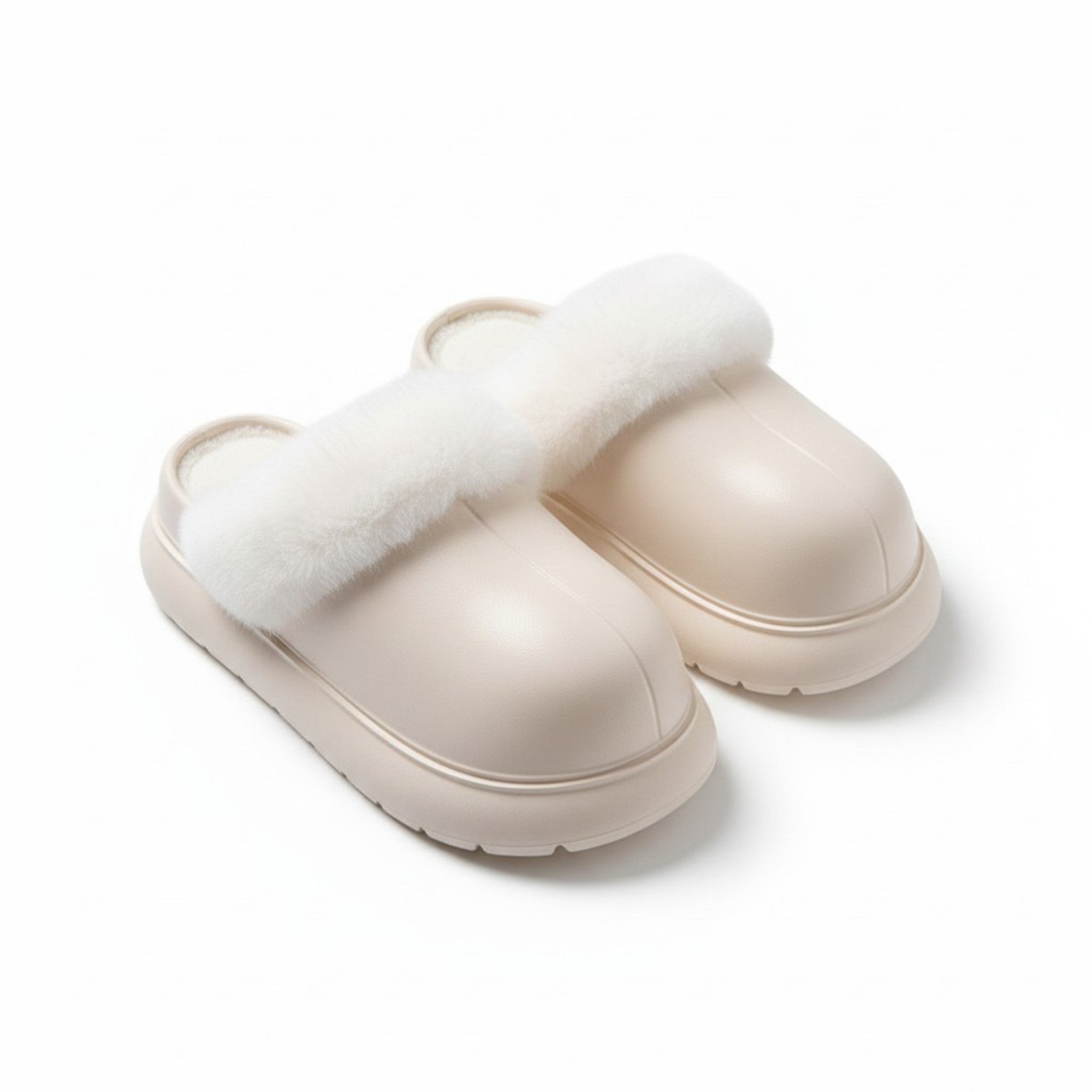 Anna-Kaci Lounge Women's Closed Toe Mule House Slippers with Smooth Upper and Plush Faux Shearling Trim