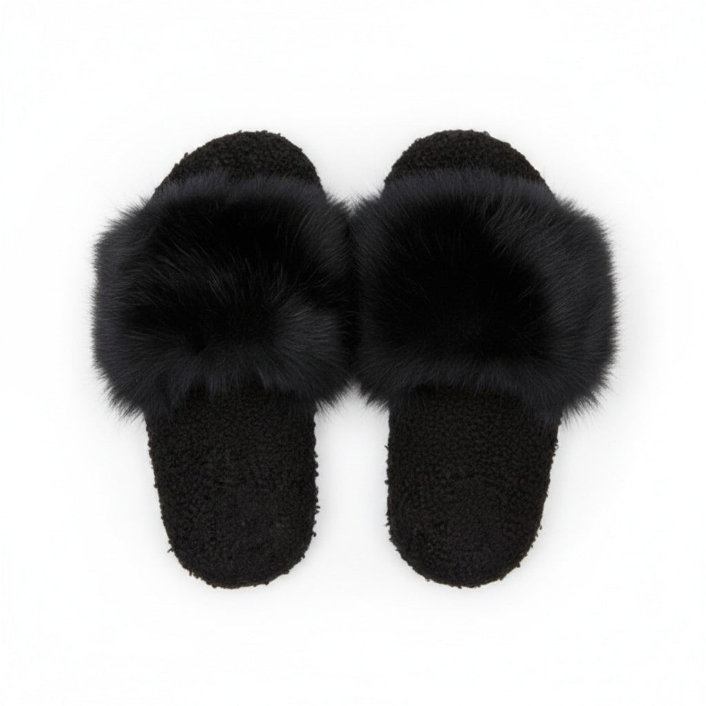 Anna-Kaci Lounge Women's Plush Slide House Slippers with Oversized Faux Fur Upper and Soft Cushioned Footbed