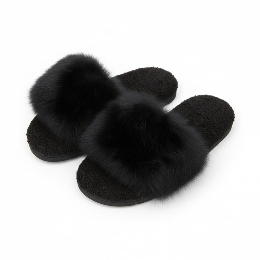 Anna-Kaci Lounge Women's Plush Slide House Slippers with Oversized Faux Fur Upper and Soft Cushioned Footbed