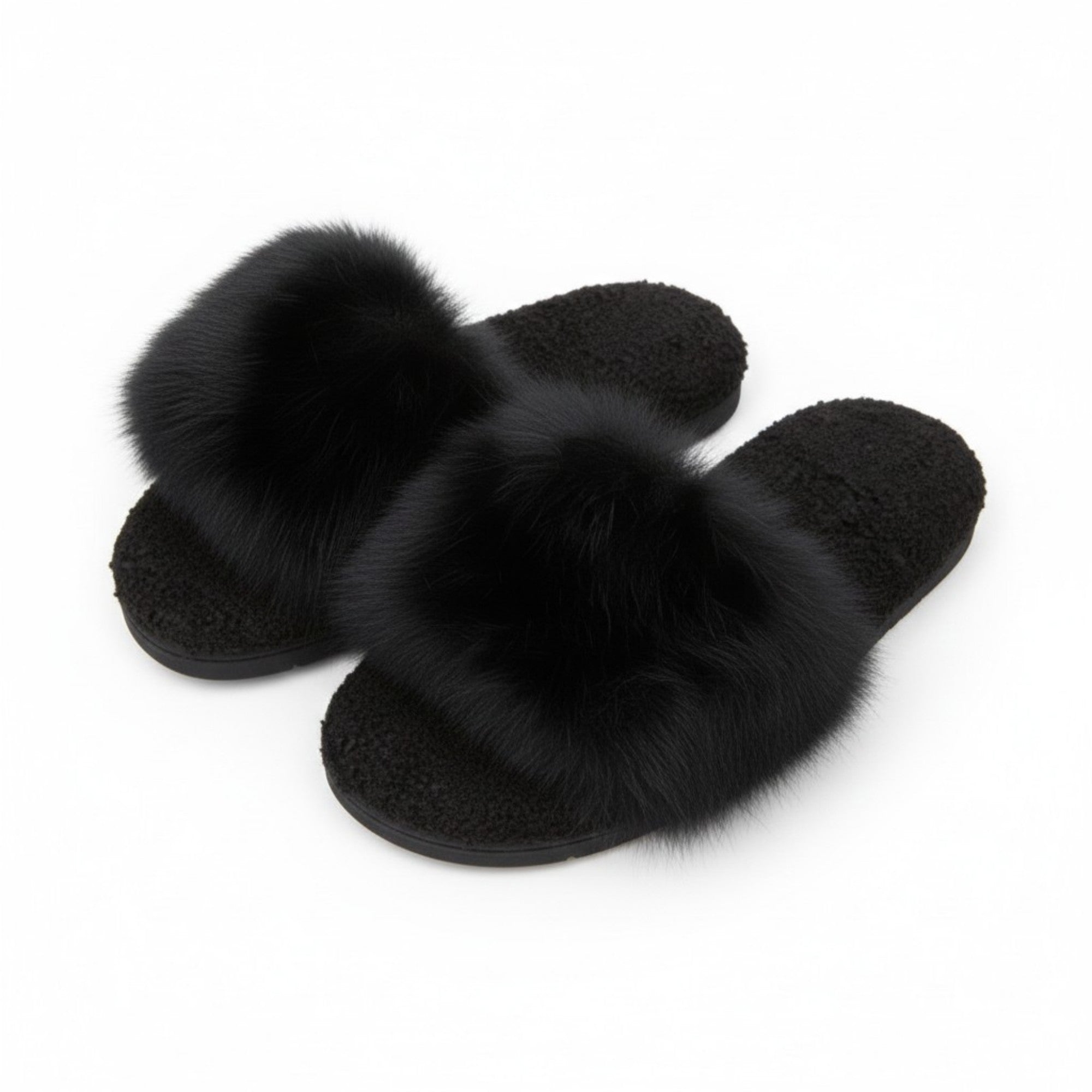 Anna-Kaci Lounge Women's Plush Slide House Slippers with Oversized Faux Fur Upper and Soft Cushioned Footbed