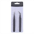 Anna-Kaci Precision Tweezers Set with Straight and Angled Tips for Hair Removal and Grooming