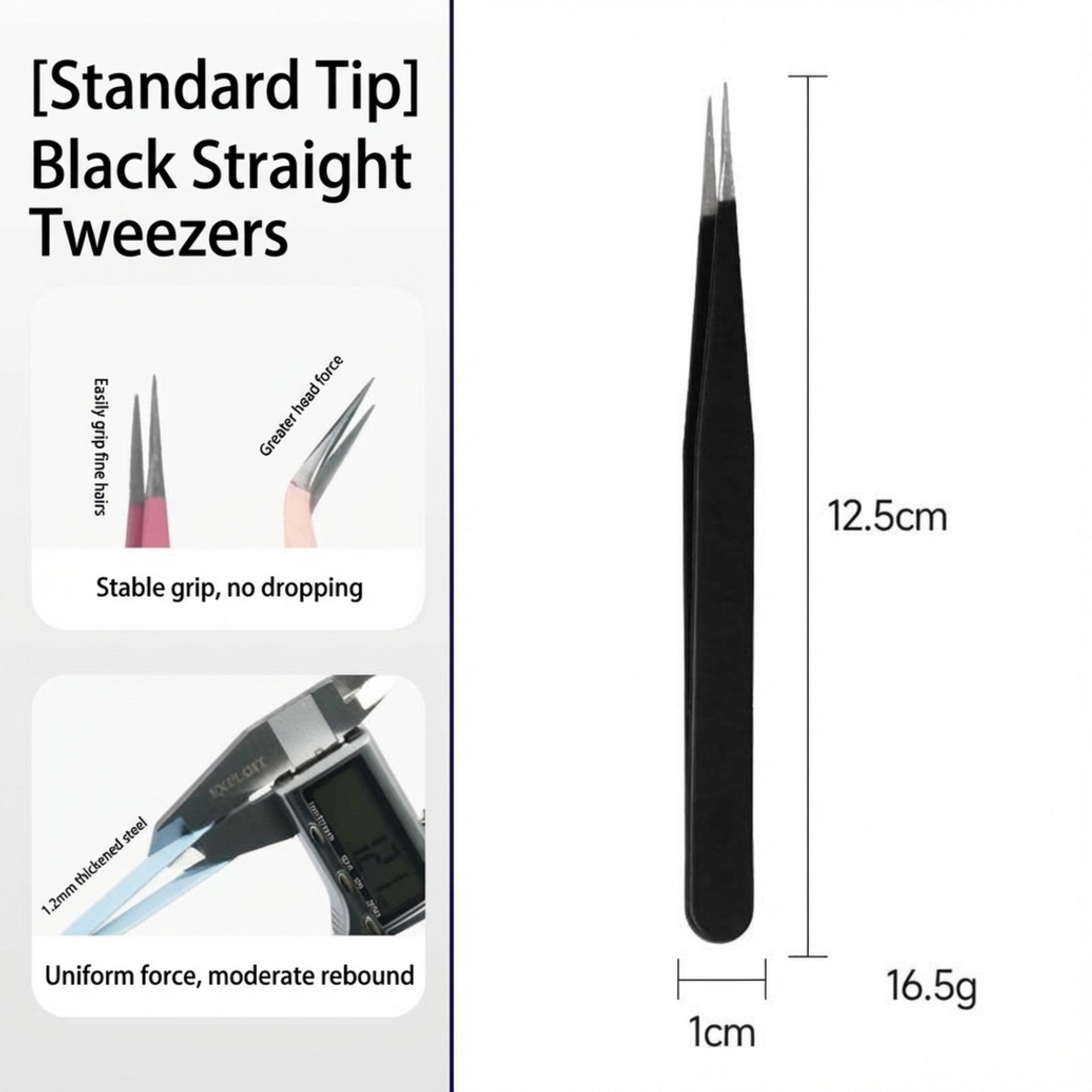 Anna-Kaci Precision Tweezers Set with Straight and Angled Tips for Hair Removal and Grooming