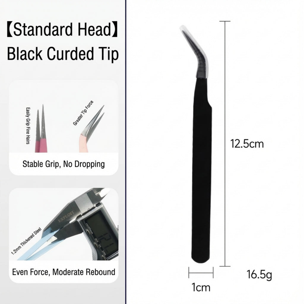 Anna-Kaci Precision Tweezers Set with Straight and Angled Tips for Hair Removal and Grooming