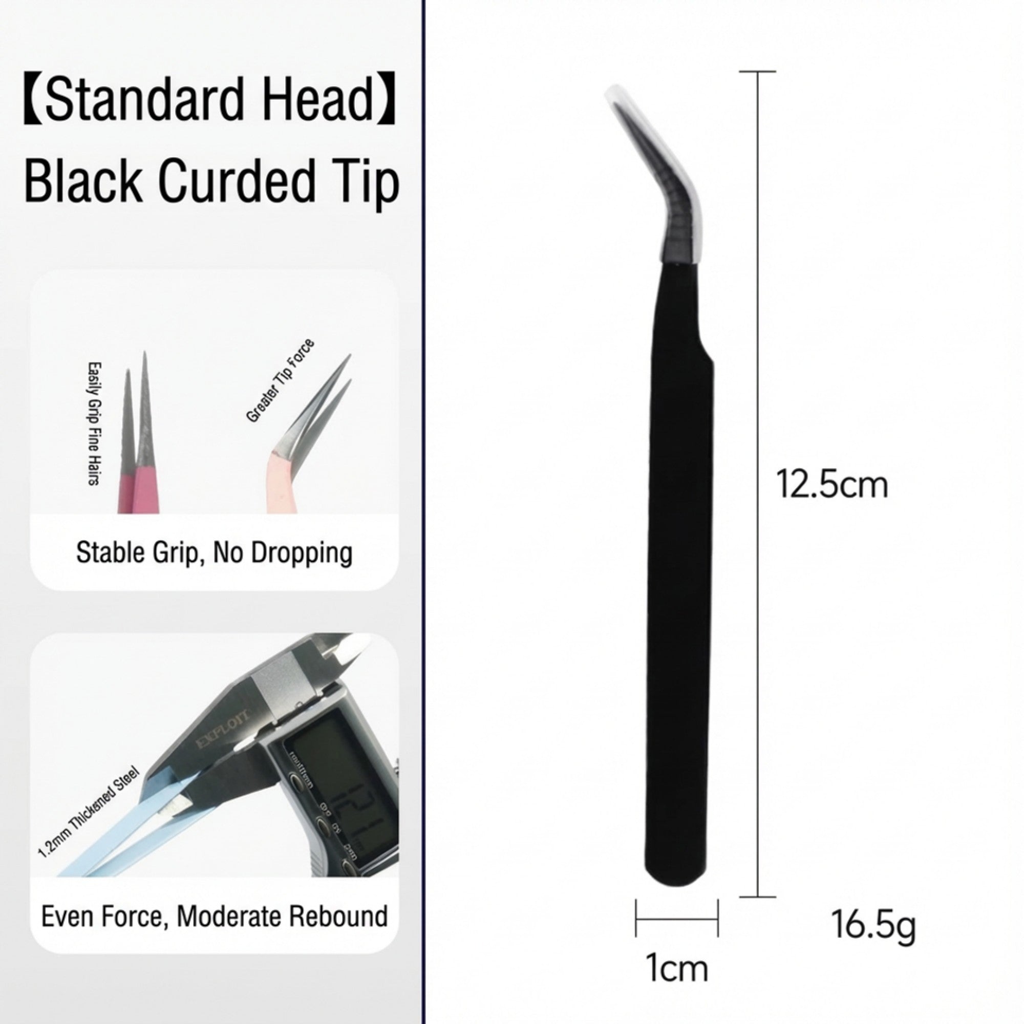 Anna-Kaci Precision Tweezers Set with Straight and Angled Tips for Hair Removal and Grooming
