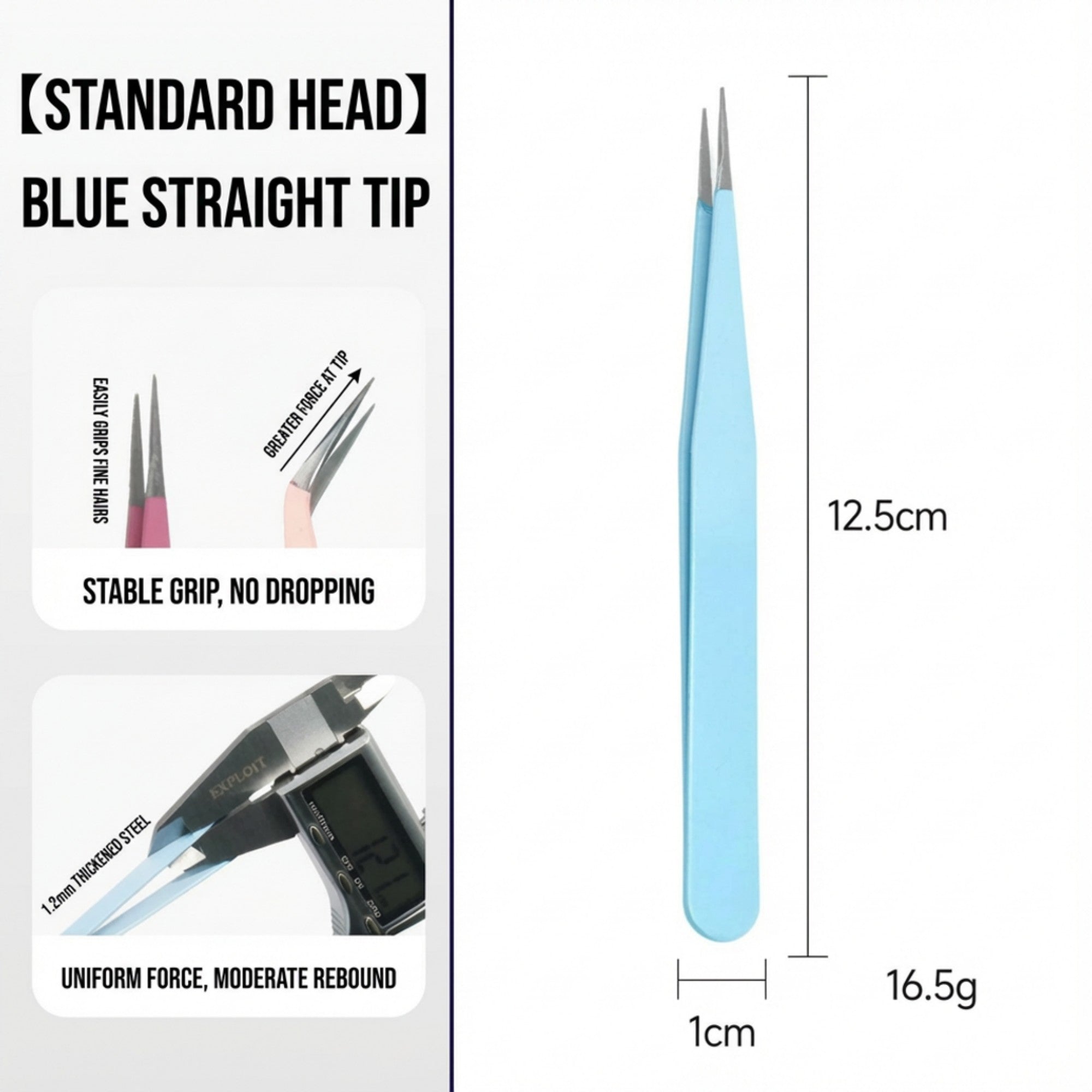 Anna-Kaci Precision Tweezers Set with Straight and Angled Tips for Hair Removal and Grooming