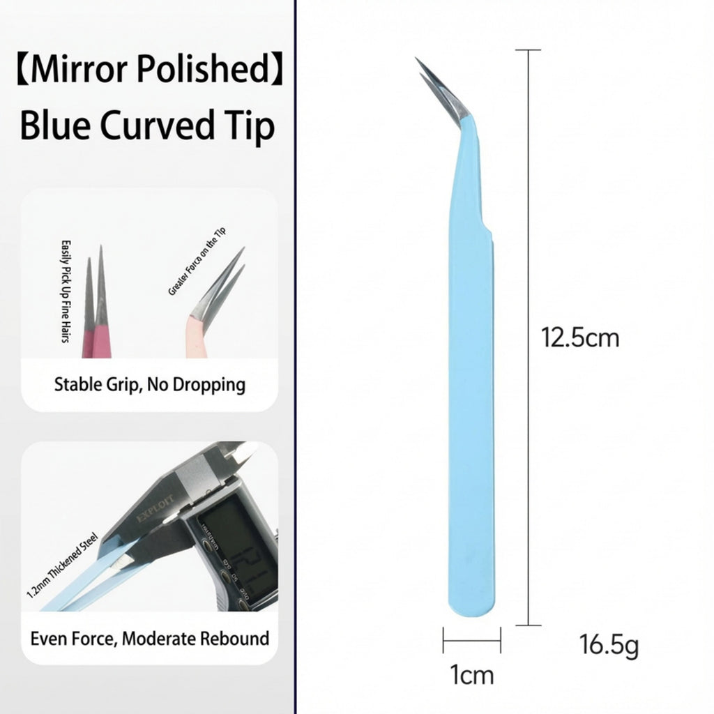 Anna-Kaci Precision Tweezers Set with Straight and Angled Tips for Hair Removal and Grooming