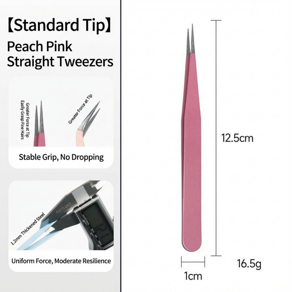 Anna-Kaci Precision Tweezers Set with Straight and Angled Tips for Hair Removal and Grooming