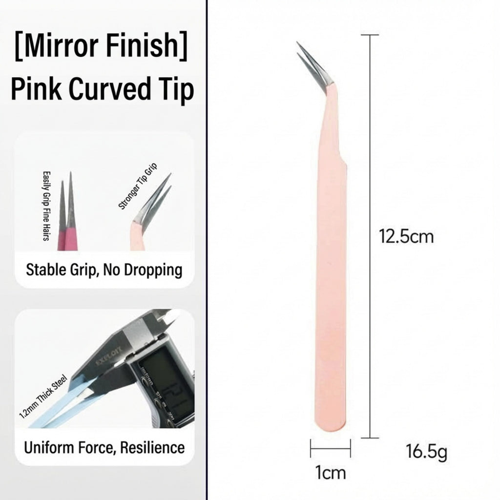 Anna-Kaci Precision Tweezers Set with Straight and Angled Tips for Hair Removal and Grooming