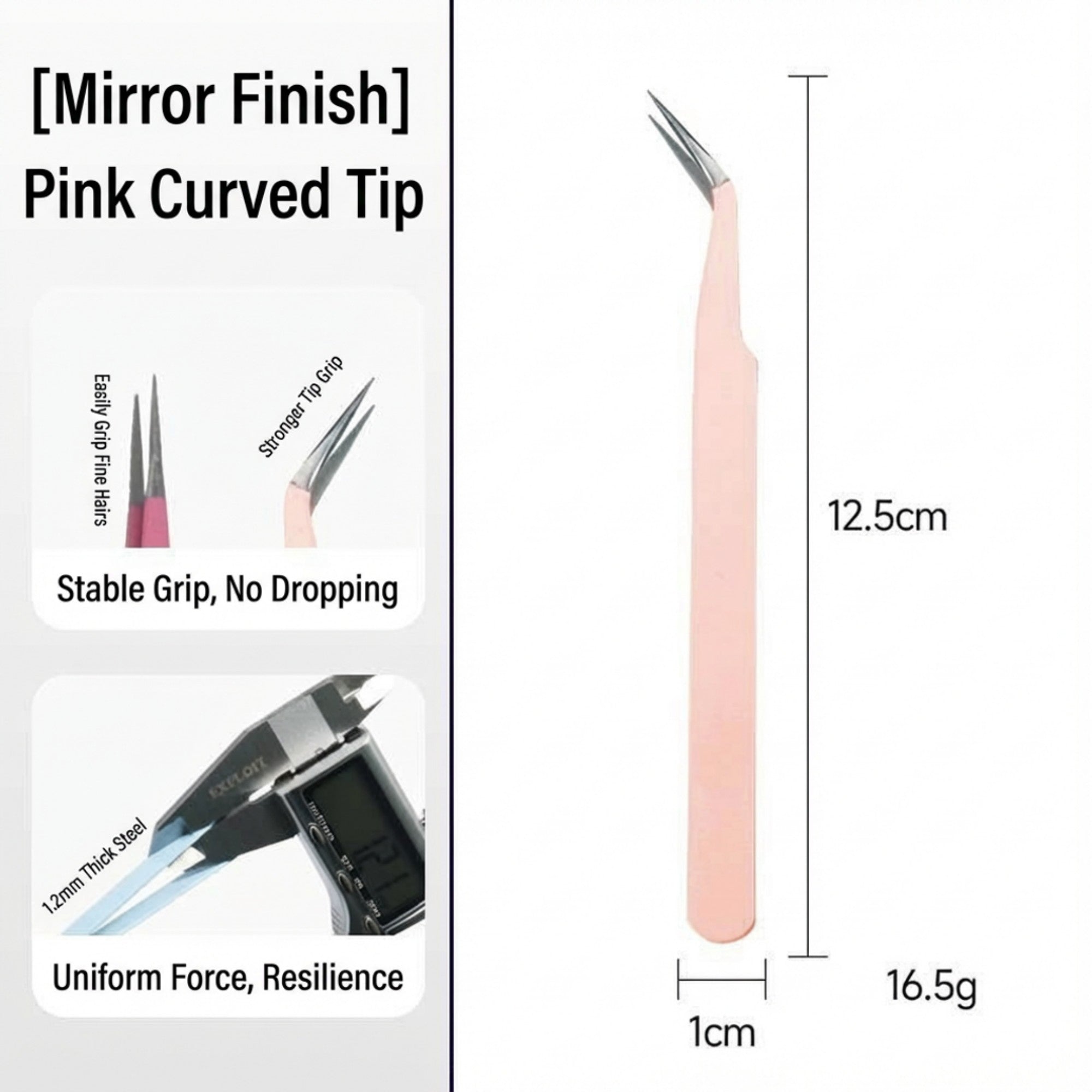 Anna-Kaci Precision Tweezers Set with Straight and Angled Tips for Hair Removal and Grooming